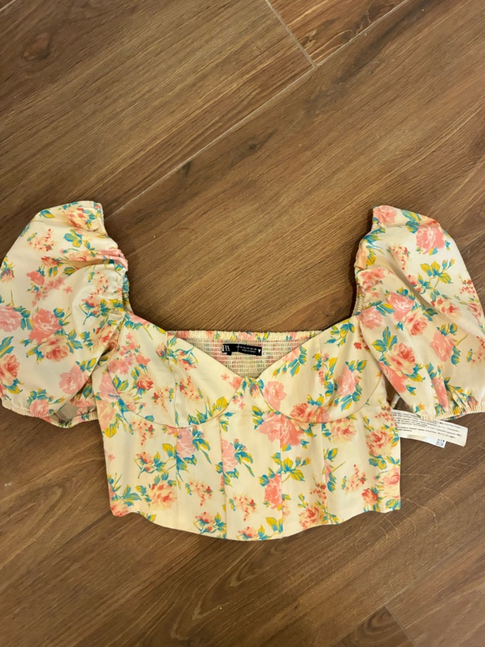 Floral Zara Puff Sleeve Corset Top
